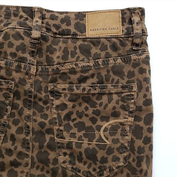 AEO Next Level Stretch Super Hi-Rise Jegging Two Tone Brown Animal Print Size 0 - Picture 10 of 15